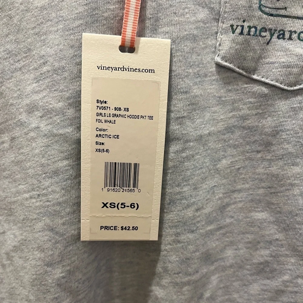 Vineyard Vines size XS long sleeve blue hooded t-shirt